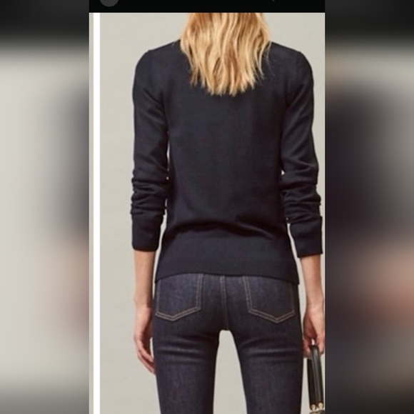 Tory Burch Dark Blue‎ Cardigan with Gold Buttons - Picture 7 of 9